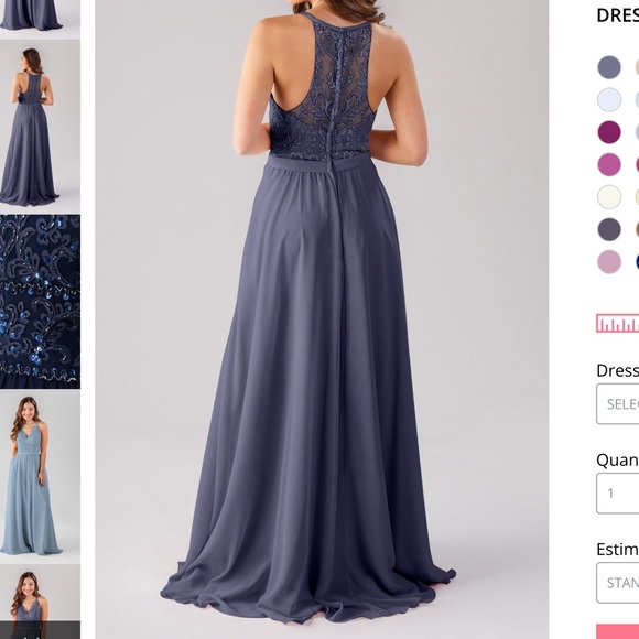 Kennedy Blue “Jasmine - Beaded” Bridesmaids Dress - Slate Blue - Picture 3 of 5